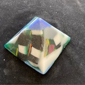 Handmade Cast Glass Pyramid “Betelgeuse”Original Glass  3” x3”